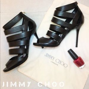 JIMMY CHOO Shoes Sandals Cage Leather Damsen Heels